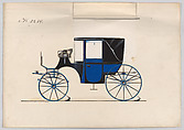 Design for Landaulet, no. 3239, Brewster &amp; Co. (American, New York), Pen and black ink, watercolor and gouache with gum arabic