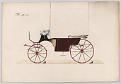 Design for Landaulet, no. 3255, Brewster & Co.  American, Pen and black ink, watercolor and gouache with gum arabic and metallic ink