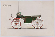Design for Landaulet, no. 3320, Brewster & Co.  American, Pen and black ink, watercolor and agouache with gum arabic and metallic ink