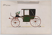 Design for Landaulet, no. 3320, Brewster &amp; Co. (American, New York), Pen and black ink, watercolor and agouache with gum arabic and metallic ink