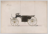 Design for Landaulet, no. 3355, Brewster & Co. (American, New York), Pen and black ink, watercolor and gouache with gum arabic and metallic ink