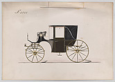 Design for Landaulet, no. 3355, Brewster &amp; Co. (American, New York), Pen and black ink, watercolor and gouache with gum arabic and metallic ink