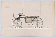 Design for Landaulet, no. 3420, Brewster & Co.  American, Pen and black ink, watercolor ans gouache with gum arabic