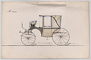 Design for Landaulet, no. 3420, Brewster &amp; Co. (American, New York), Pen and black ink, watercolor ans gouache with gum arabic