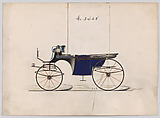 Design for Landaulet, no. 3468, Brewster & Co. (American, New York), Pen and black ink, watercolor and gouache with gum arabic and metallic ink