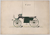 Design for Landaulet, no. 3516, Brewster & Co. (American, New York), Pen and black ink, watercolor and gouache with gum arabic and metallic ink