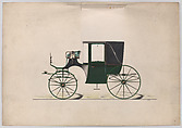 Design for Landaulet, no. 3516, Brewster &amp; Co. (American, New York), Pen and black ink, watercolor and gouache with gum arabic and metallic ink