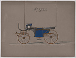 Design for Landaulet, no. 3722, Brewster & Co. (American, New York), Pen and black ink, watercolor and gouache with gum arabic