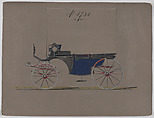 Design for Landaulet, no. 3730, Brewster & Co.  American, Pen and black ink, watercolor and gouache with gum arabic