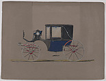 Design for Landaulet, no. 3730, Brewster &amp; Co. (American, New York), Pen and black ink, watercolor and gouache with gum arabic