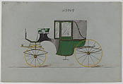 Design for Coupé, no. 3949, Brewster & Co.  American, Pen and black ink, watercolor and gouache with gum arabic.