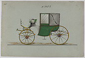 Design for Brougham, no. 3988, Brewster & Co. American, Pen and black ink, watercolor and gouache with gum arabic