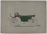 Design for Landaulet, no. 3684, Brewster & Co. (American, New York), Pen and black ink, watercolor and gouache with gum arabic