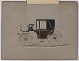 Design for Landaulet, no. 3686, Brewster &amp; Co. (American, New York), Pen and black ink, watercolor and gouache with gum arabic