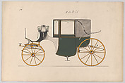 Design for Landaulet, no. 4211, Brewster & Co.  American, Pen and black ink, watercolor and gouache