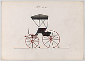 Design for Road Wagon or Buggy, no. 3212, Brewster & Co. American, Pen and black ink, watercolor and gouache