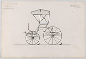 Design for Road Wagon or Buggy, no. 3212a, Brewster & Co. American, Pen and black ink, watercolor and gouache