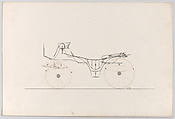 Design for Vis-à-vis/ Calèche (unnumbered), Brewster & Co.  American, Pen and black ink, watercolor and gouache