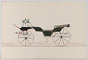 Design for Drop Center Vis-à-vis (unnumbered), Brewster & Co.  American, Pen and black ink, watercolor and gouache with gum arabic