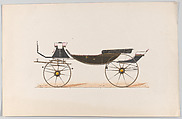 Design for Vis-à-vis "Sociable" (unnumbered), Brewster & Co. American, Hand colored lithograph with traces of gum arabic