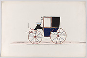 Design for Brougham (unnumbered), Brewster & Co.  American, Pen and black ink, watercolor and gouache with gum arabic