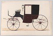 Design for Brougham (unnumbered), Brewster & Co.  American, Pen and black ink, watercolor and gouache, with gum arabic and metallic ink