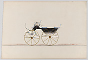 Design for Vis-à-vis (unnumbered), Brewster & Co.  American, Pen and black ink, watercolor and gouache with gum arabic