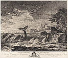 Jonas Leaving the Whale, Joseph Vernet French, Engraving