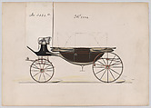 Design for Landau, No. 3332, Brewster & Co. (American, New York), Pen and black ink, watercolor a d gouache with gum arabic and metallic ink