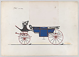Design for Landau, No. 3181, Brewster & Co. (American, New York), Pen and black ink, watercolor and gouache