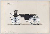 Design for Landau, No. 3061, Brewster & Co. (American, New York), Pen and black ink, watercolor and gouache with gum arabic