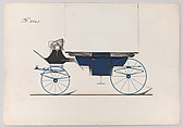 Design for Landau, No. 3045, Brewster & Co.  American, Pen and black ink, watercolor and gouache, with gum arabic