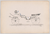 Design for Drop Center Vis-à-Vis (French?), Pen and black ink, watercolor and gouache
