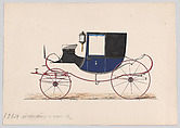 Design for Chariot D'Orsay Carriage, Anonymous, French, 19th century  French, Hand colored lithograph