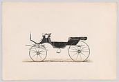 Design for Vis-A-Vis Cabriolet Carriage, Anonymous, French, 19th century  French, Hand colored lithograph with gum arabic