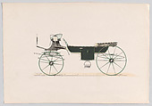 Design for Vis-A-Vis Carriage, Anonymous, French, 19th century  French, Hand colored Lithograph with gum arabic