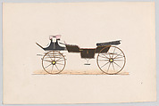 Design for Vis-A-Vis Carriage, Anonymous, French, 19th century  French, Hand colored lithograph with gum arabic