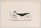 Design for Vis-A-Vis Carriage, Anonymous, French, 19th century  French, Hand colored Lithograph with gum arabic