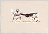Design for Vis-A-Vis Carriage, Anonymous, French, 19th century  French, Hand colored lithograph with gum arabic