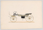 Design for Vis-A-Vis/Sociable Carriage, Anonymous, French, 19th century  French, Hand colored lithograph with gum arabic
