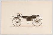 Design for Vis-A-Vis/Sociable Carriage, Anonymous, French, 19th century  French, Hand colored lithograph with gum arabic