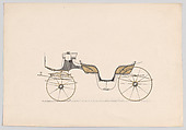 Design for Vis-a-Vis Carriage, Anonymous, French, 19th century  French, Hand colored lithograph