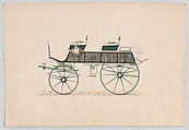Design for Phaeton or Hunting Wagon, Anonymous, French, 19th century  French, Hand colored lithograph with gum arabic