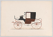 Design for Brougham/D'Orsay, Anonymous, French, 19th century  French, Hand colored lithograph with gum arabic
