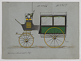 Design for Omnibus or Wagonette, no. 3985, Brewster & Co. (American, New York), Pen and black ink, watercolor and gouache, with gum arabic