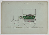 Design for Omnibus or Wagonette, no. 3986, Brewster & Co.  American, Pen and black ink, watercolor and gouache