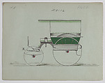 Design for Omnibus or Wagonette, no. 4006, Brewster & Co.  American, Pen an black ink, watercolor and gouache with gum arabic