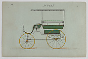 Design for Omnibus or Wagonette, no. 4035, Brewster & Co.  American, Pen and black ink, watercolor and gouache with gum arabic