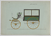 Design for Omnibus or Wagonette, no. 4050, Brewster & Co.  American, Pen and black ink, watercolor and gouache