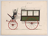 Design for Omnibus or Wagonette, no. 4111, Brewster & Co.  American, Pen and black ink, watercolor and gouache with gum arabic